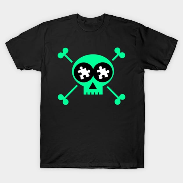 Skull Autism Awareness Tee T-Shirt by AutismTheRealLifeFamilyShenanigans